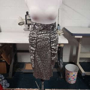 90s Seductions Size Medium Silver Leopard Skirt